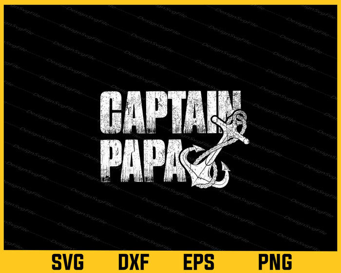 Captain Papa Pontoon Svg Cutting Printable File  - Premium Cutting Files in SVG, PNG & EPS Formats - Premium SVG Cutting Files for Crafts