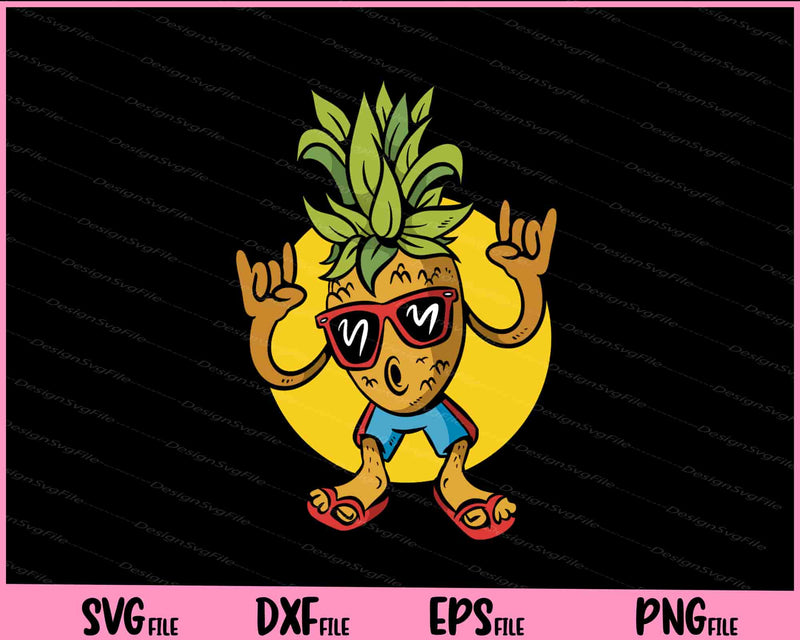 Cartoon Cool Pineapple Funny Svg Cutting Printable Files  - Premium Cutting Files in SVG, PNG & EPS Formats - Premium SVG Cutting Files for Crafts