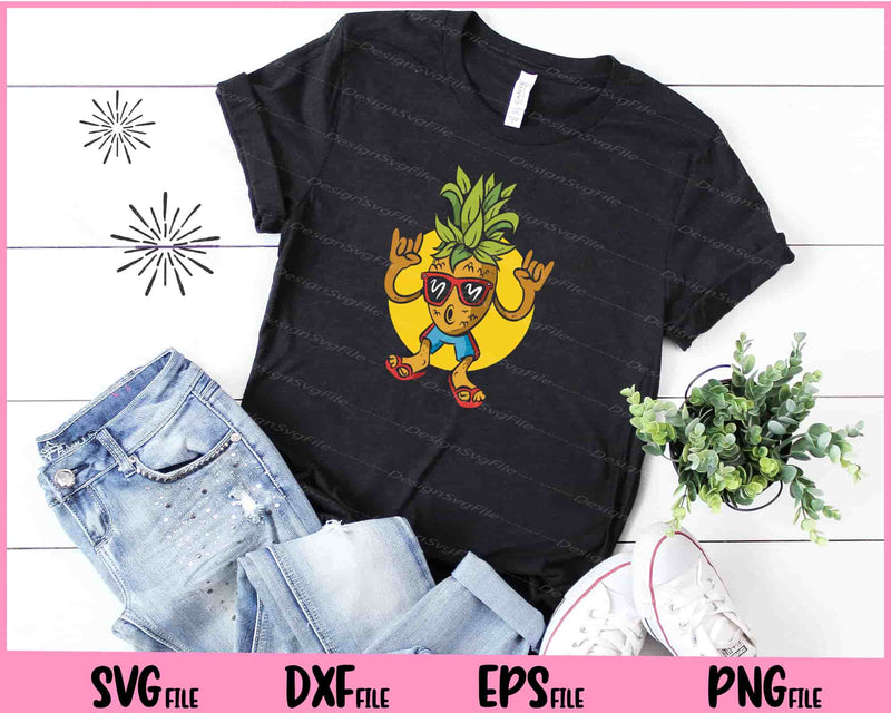 Cartoon Cool Pineapple Funny Svg Cutting Printable Files  - Premium Cutting Files in SVG, PNG & EPS Formats - Premium SVG Cutting Files for Crafts