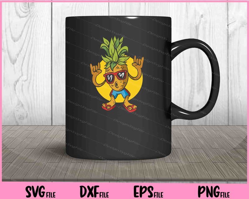 Cartoon Cool Pineapple Funny Svg Cutting Printable Files  - Premium Cutting Files in SVG, PNG & EPS Formats - Premium SVG Cutting Files for Crafts