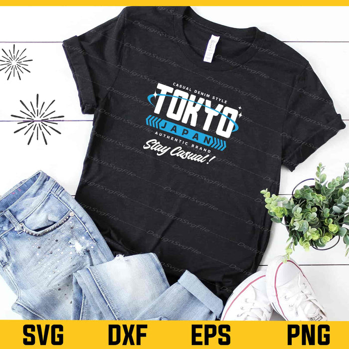 Casual Denim Style Tokyo Japan Svg Cutting Printable File  - Premium Cutting Files in SVG, PNG & EPS Formats - Premium SVG Cutting Files for Crafts