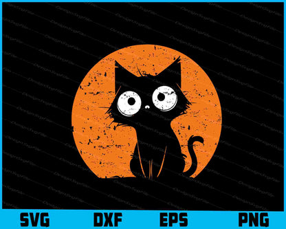 Cat  Encounter Illustration Halloween Scene SVG PNG Design Printable File  - Premium Cutting Files in SVG, PNG & EPS Formats - Premium SVG Cutting Files for Crafts