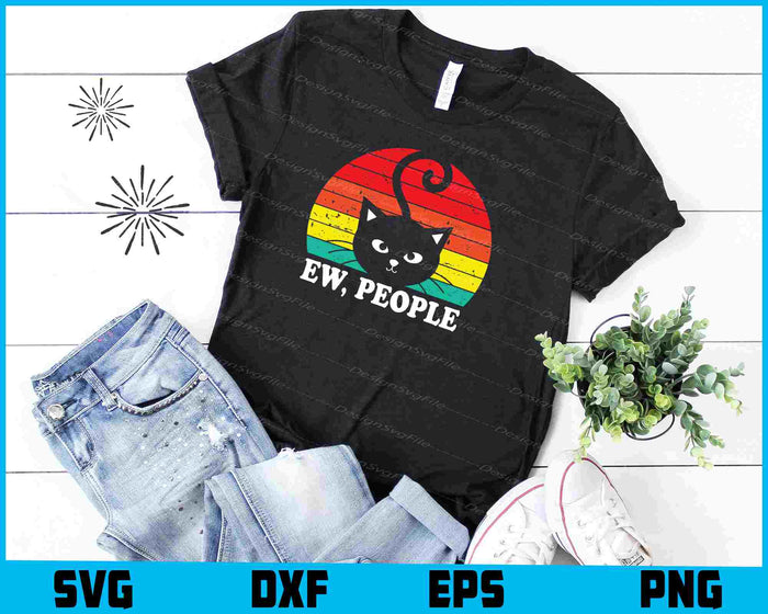 Cat Ew People Meow Halloween SVG PNG Sublimation Files  - Premium Cutting Files in SVG, PNG & EPS Formats - Premium SVG Cutting Files for Crafts