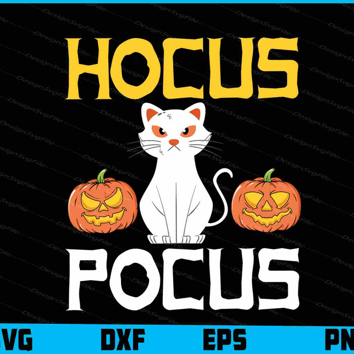 Cat Hocus Pocus Halloween SVG PNG Printable File  - Premium Cutting Files in SVG, PNG & EPS Formats - Premium SVG Cutting Files for Crafts