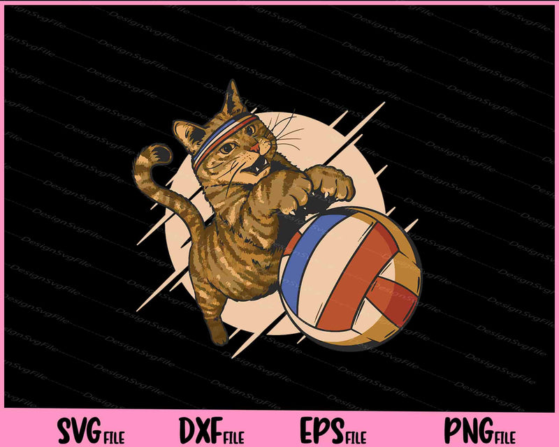 Cat Playing Volleyball Funny svg