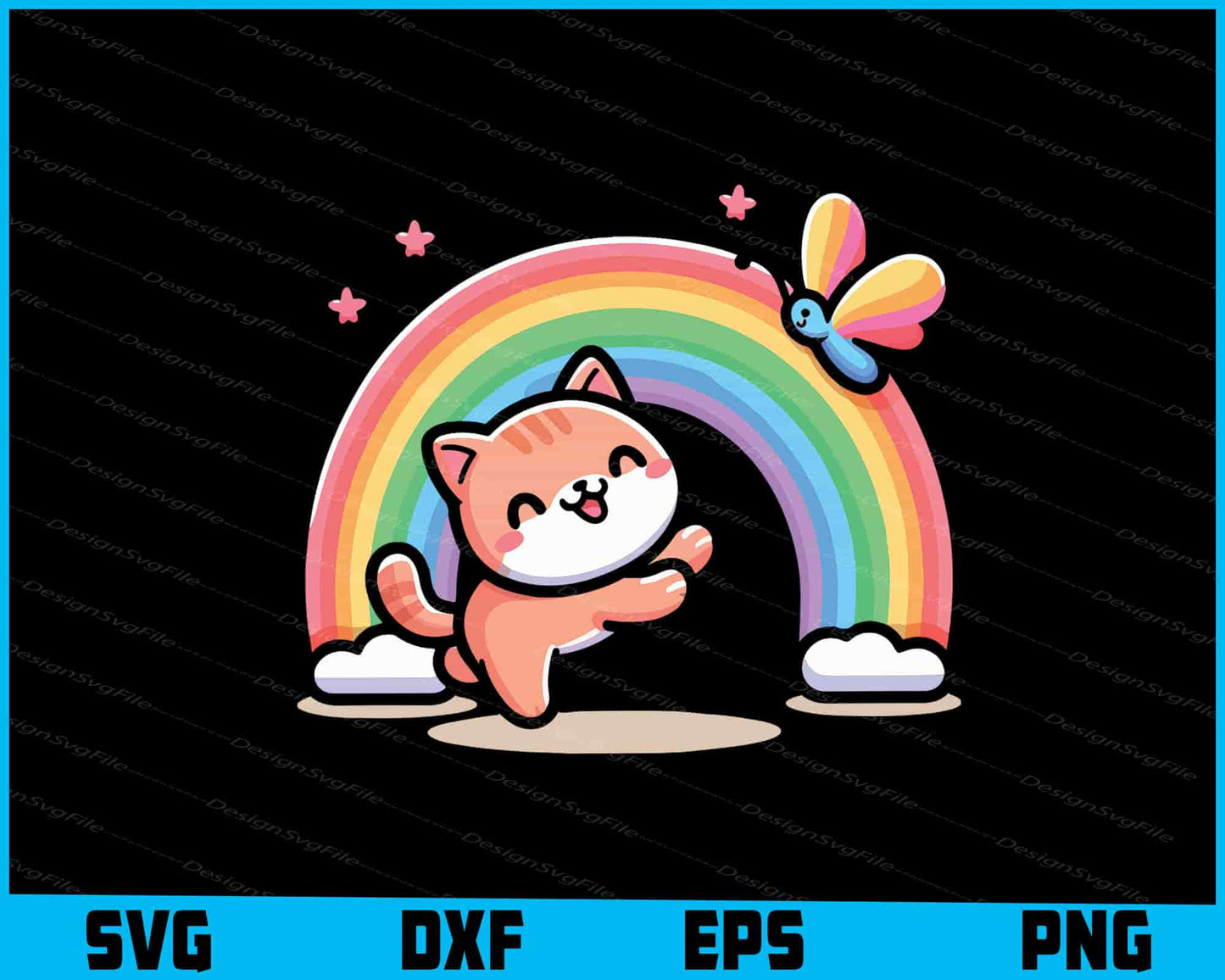 Cat Rainbow Funny SVG PNG Printable File  - Premium Cutting Files in SVG, PNG & EPS Formats - Premium SVG Cutting Files for Crafts