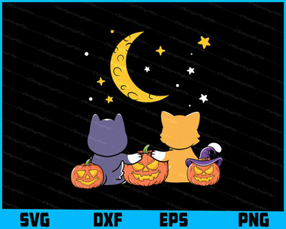 Cat & Dog Pumpkins SVG PNG Printable File  - Premium Cutting Files in SVG, PNG & EPS Formats - Premium SVG Cutting Files for Crafts