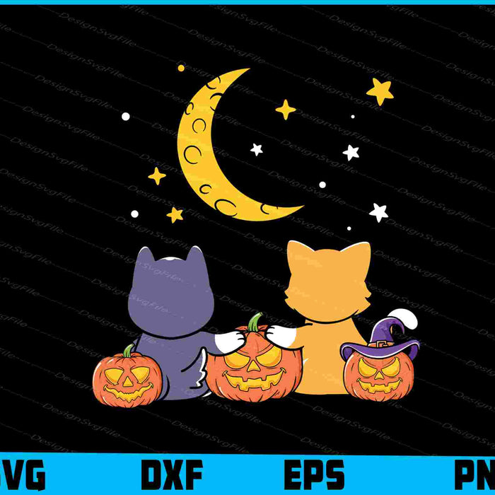Cat & Dog Pumpkins SVG PNG Printable File  - Premium Cutting Files in SVG, PNG & EPS Formats - Premium SVG Cutting Files for Crafts