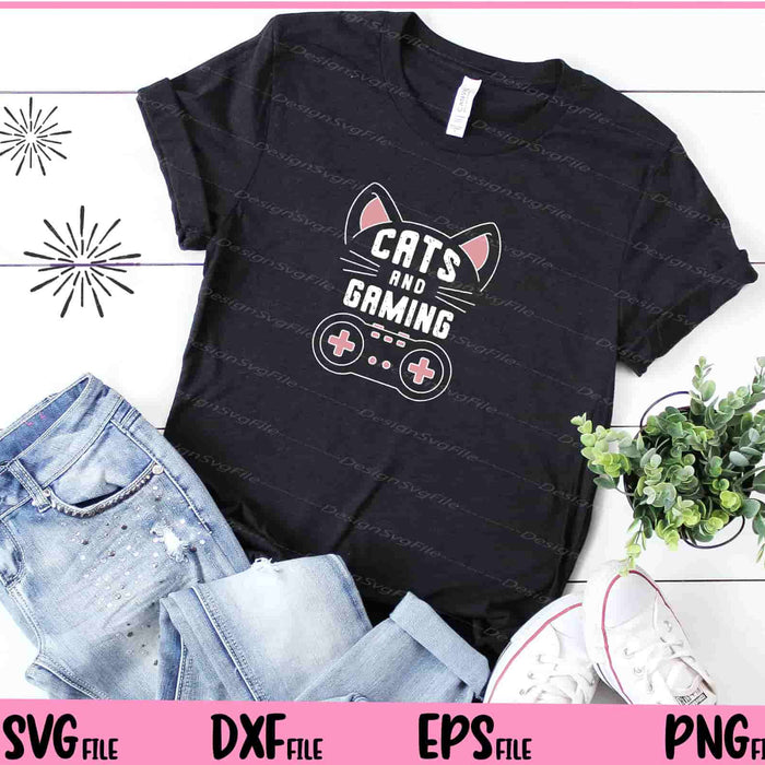Cats And Gaming Svg Cutting Printable Files  - Premium Cutting Files in SVG, PNG & EPS Formats - Premium SVG Cutting Files for Crafts