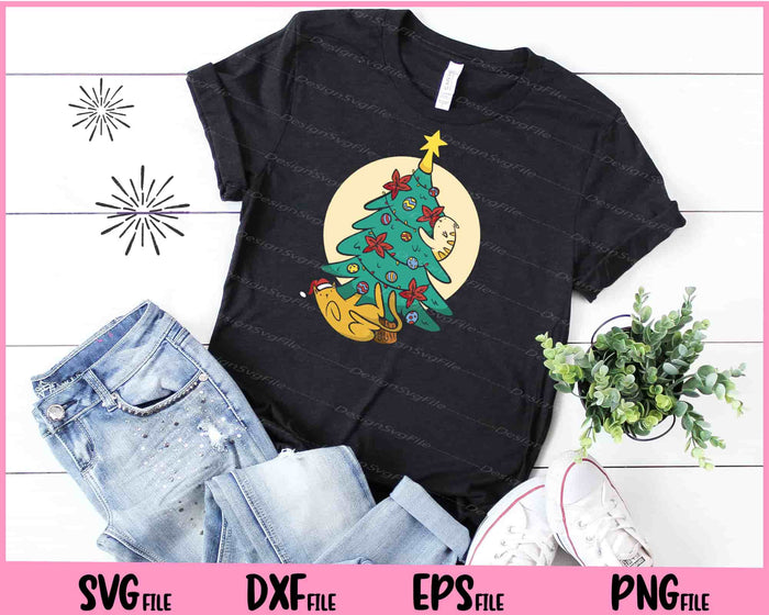 Cats Playing Christmas Tree Svg Cutting Printable Files  - Premium Cutting Files in SVG, PNG & EPS Formats - Premium SVG Cutting Files for Crafts