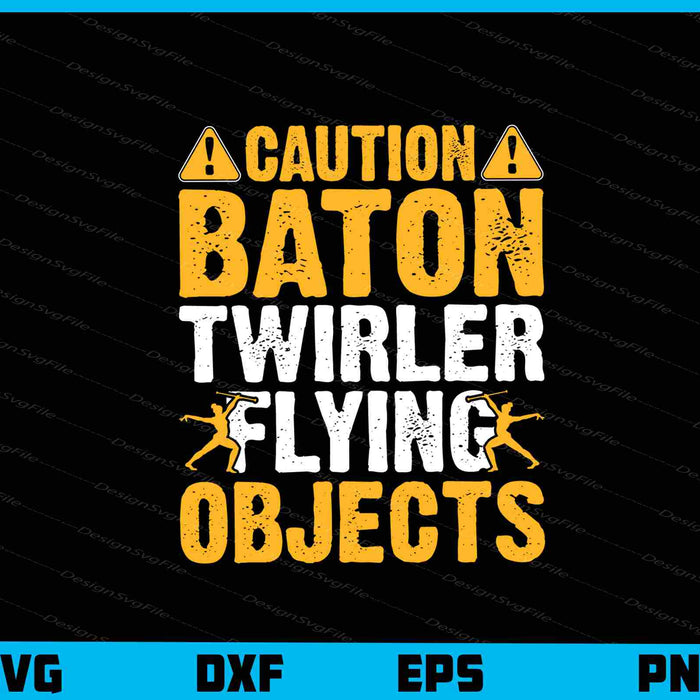 Caution Baton Twirler Flying Objects Svg Cutting Printable File  - Premium Cutting Files in SVG, PNG & EPS Formats - Premium SVG Cutting Files for Crafts