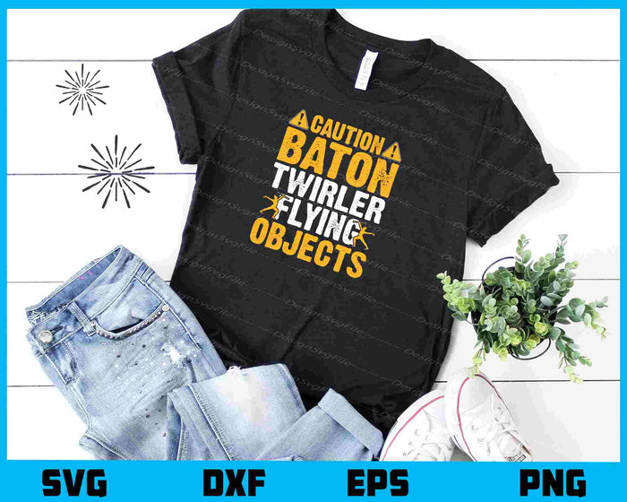 Caution Baton Twirler Flying Objects Svg Cutting Printable File  - Premium Cutting Files in SVG, PNG & EPS Formats - Premium SVG Cutting Files for Crafts