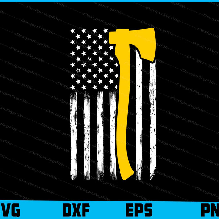 Chainsaw Lumberjack American Flag SVG