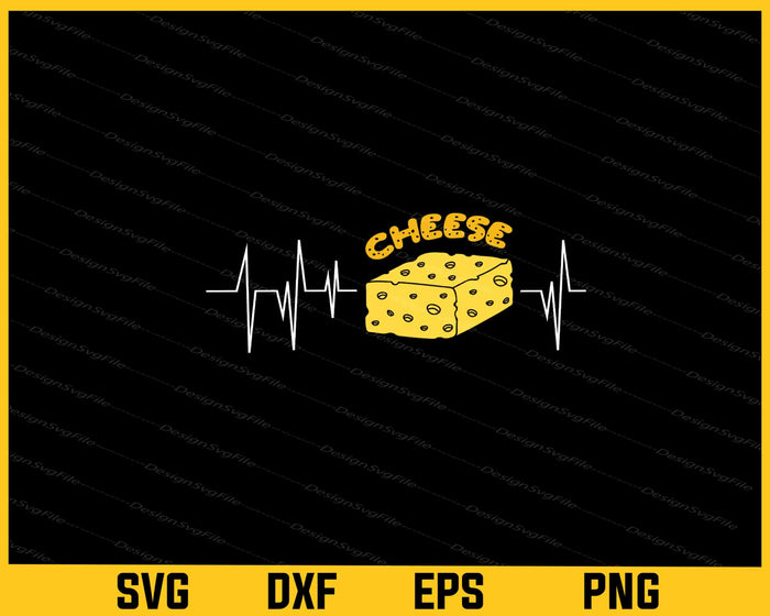 Cheese Heartbeat Svg Cutting Printable File  - Premium Cutting Files in SVG, PNG & EPS Formats - Premium SVG Cutting Files for Crafts