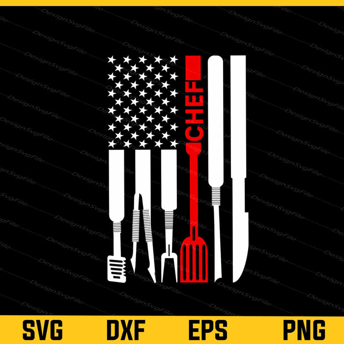 Chef Patriotic Distressed American flag Svg Cutting Printable File  - Premium Cutting Files in SVG, PNG & EPS Formats - Premium SVG Cutting Files for Crafts