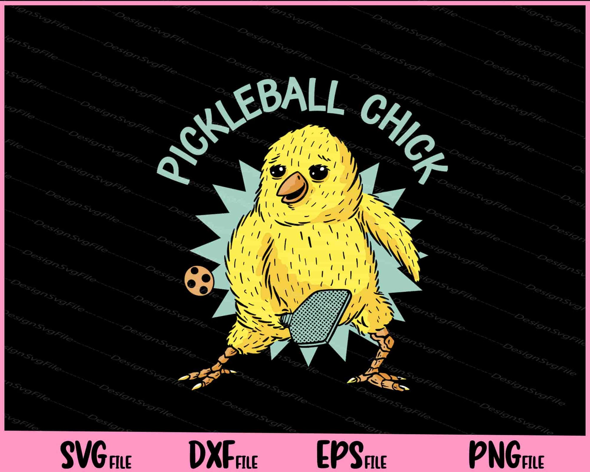 Chick Playing Pickleball Sport Svg Cutting Printable Files  - Premium Cutting Files in SVG, PNG & EPS Formats - Premium SVG Cutting Files for Crafts