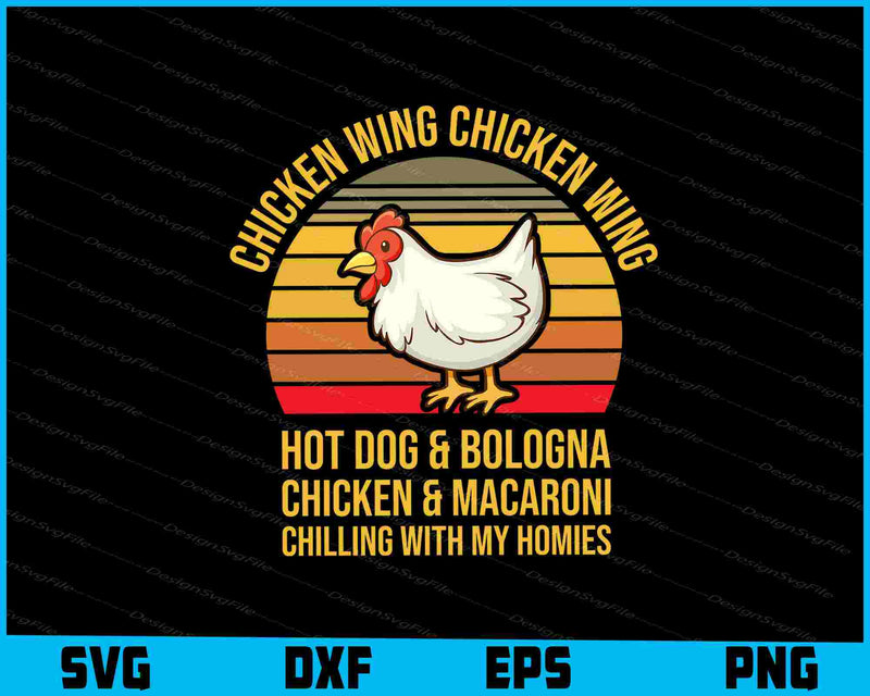 Chicken Wing Chicken Wing Hot Dog And Bologna SVG