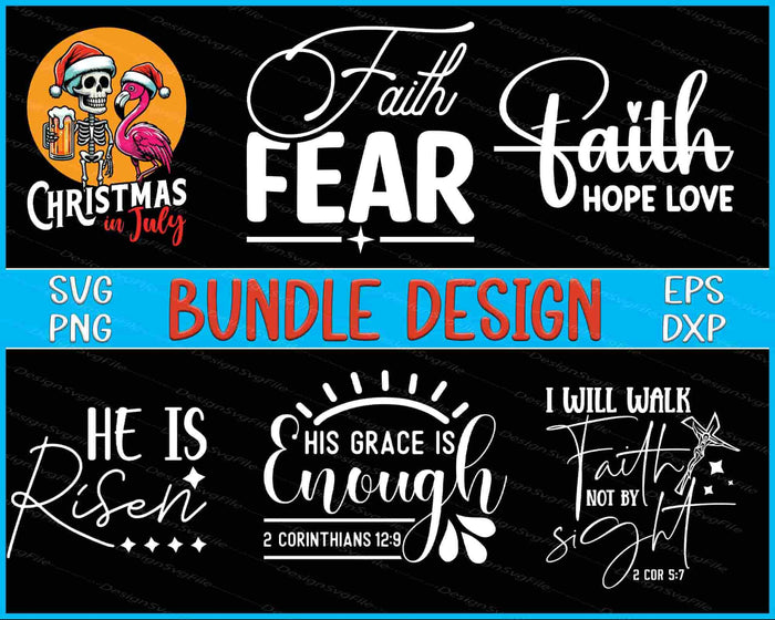 Christian Bundle SVG Christmas Flamingo PNG