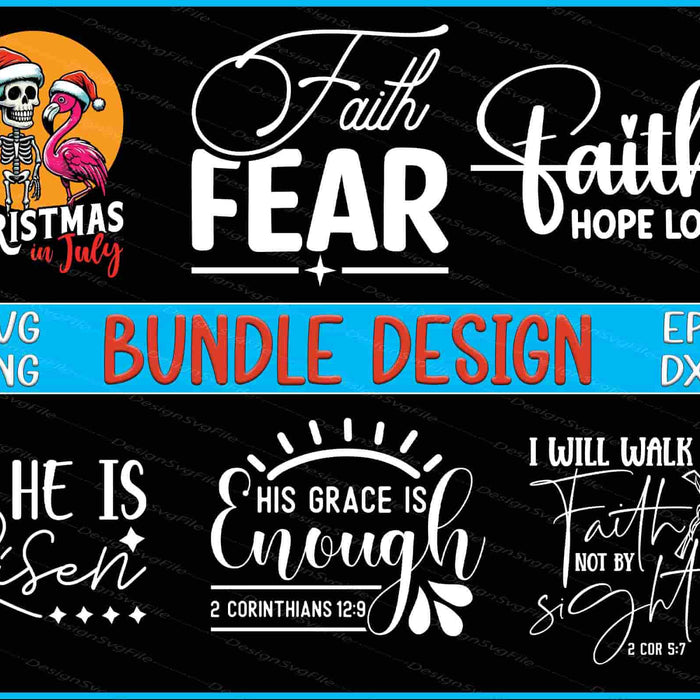 Christian Bundle SVG Christmas Flamingo PNG