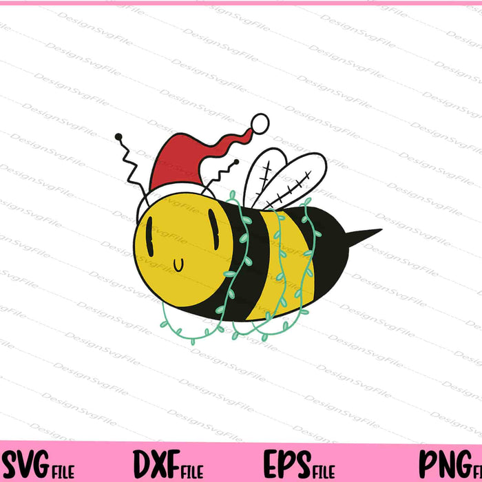 Christmas Bee Funny Svg Cutting Printable Files  - Premium Cutting Files in SVG, PNG & EPS Formats - Premium SVG Cutting Files for Crafts
