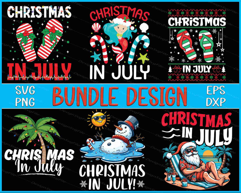 Christmas Bundle SVG Christmas In July PNG