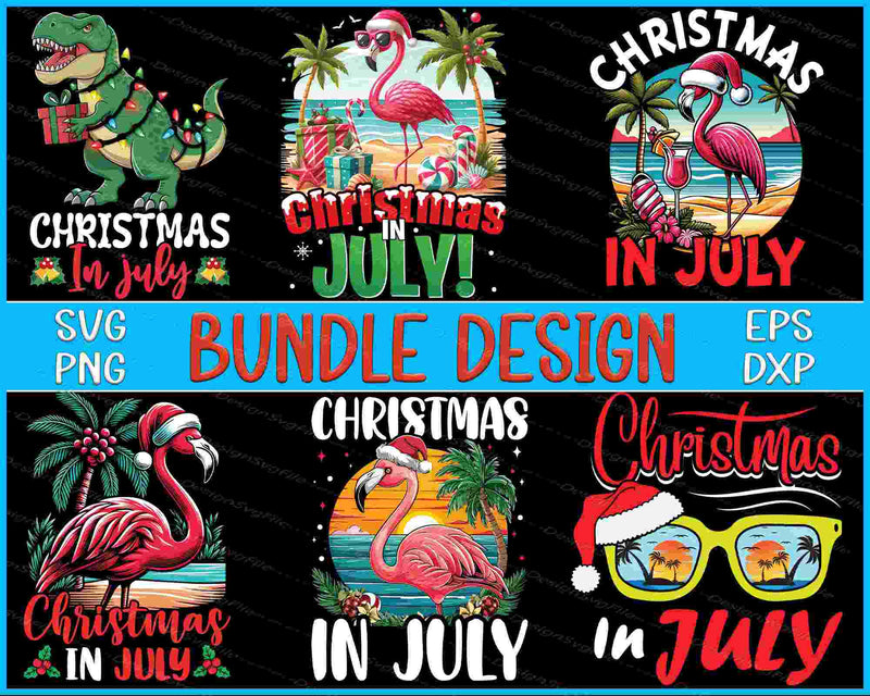 Christmas Bundle SVG Flamingo PNG