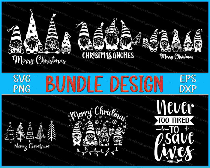 Christmas Bundle SVG Gnomes PNG