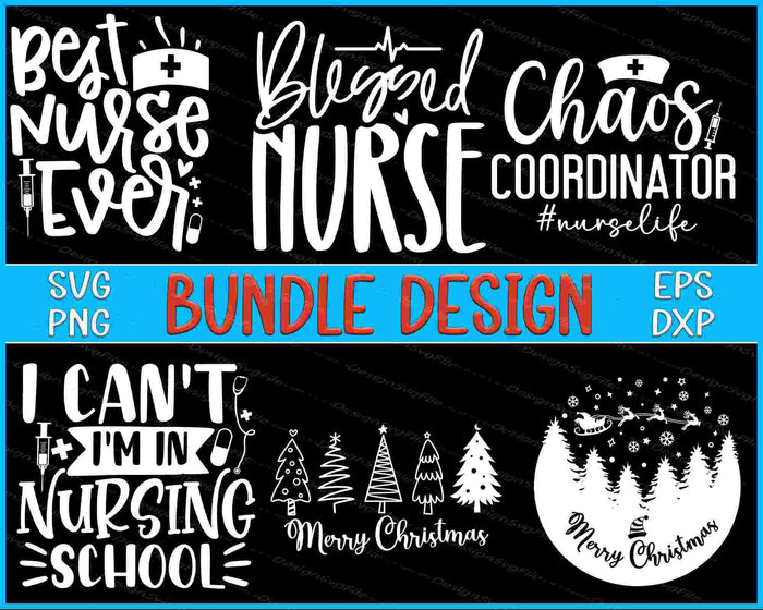 Christmas Bundle SVG Nursing School PNG