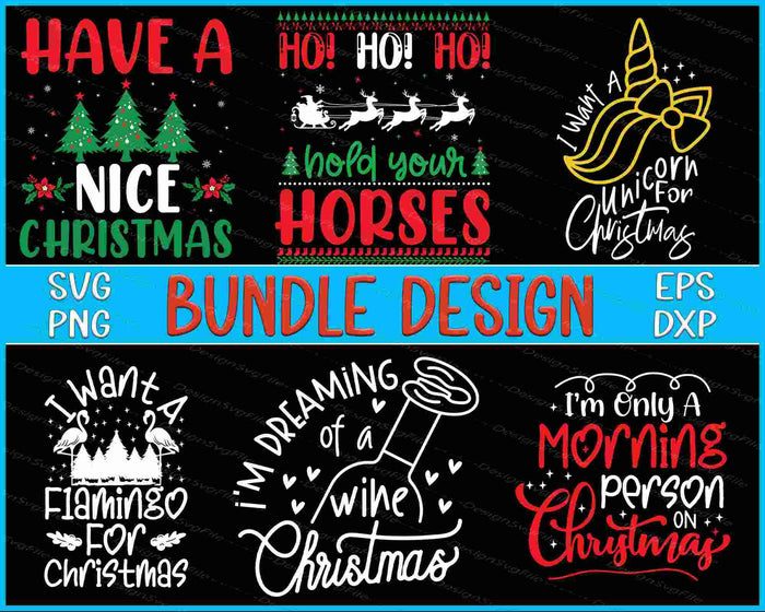 Christmas Bundle SVG Unicorn PNG