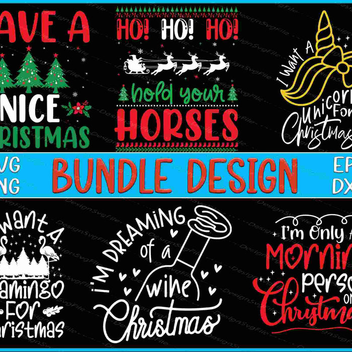 Christmas Bundle SVG Unicorn PNG
