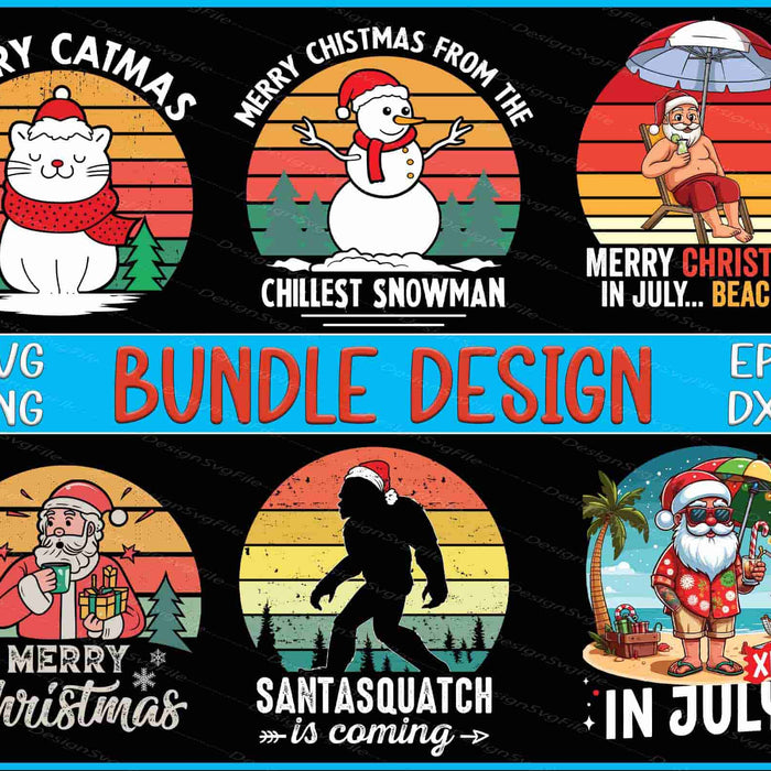 Christmas Bundle SVG Xmas In July! Santa PNG