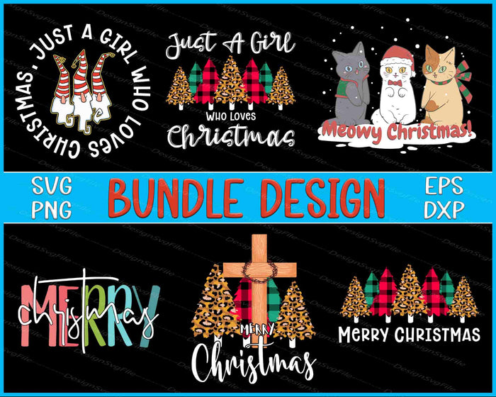 Christmas Bundle SVG, Meowy Christmas PNG