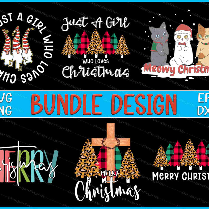 Christmas Bundle SVG, Meowy Christmas PNG
