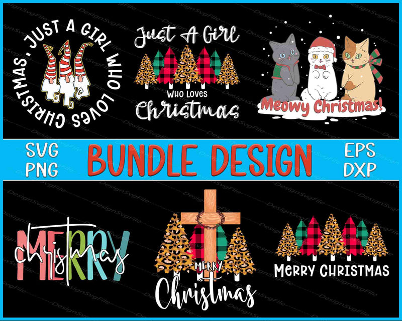 Christmas Bundle SVG, Meowy Christmas PNG