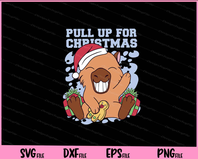 Christmas Capybara Pull Up For Svg Cutting Printable Files  - Premium Cutting Files in SVG, PNG & EPS Formats - Premium SVG Cutting Files for Crafts