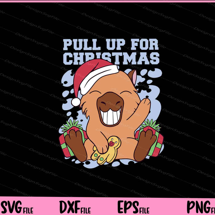 Christmas Capybara Pull Up For Svg Cutting Printable Files  - Premium Cutting Files in SVG, PNG & EPS Formats - Premium SVG Cutting Files for Crafts