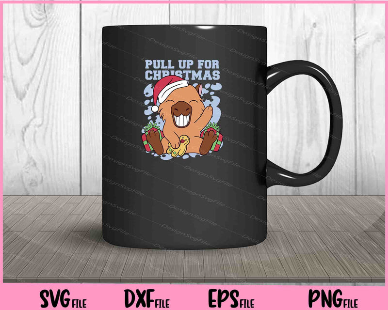 Christmas Capybara Pull Up For mug
