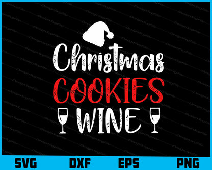 Christmas Cookies Wine Santa Svg Png Dxf Digital Cutting File  - Premium Cutting Files in SVG, PNG & EPS Formats - Premium SVG Cutting Files for Crafts