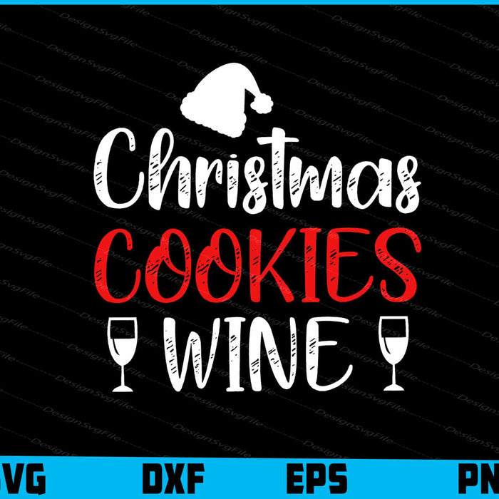 Christmas Cookies Wine Santa Svg Png Dxf Digital Cutting File  - Premium Cutting Files in SVG, PNG & EPS Formats - Premium SVG Cutting Files for Crafts
