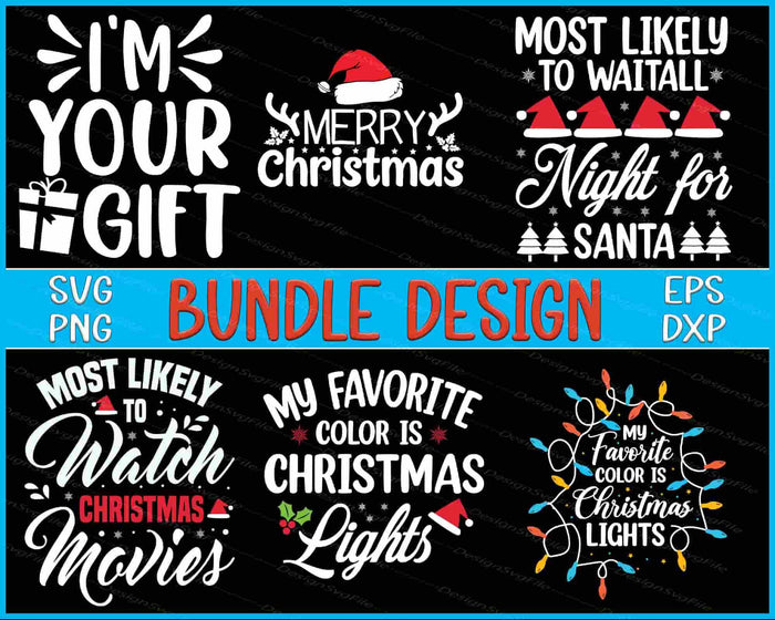Christmas Crew Bundle SVG Christmas Lights PNG
