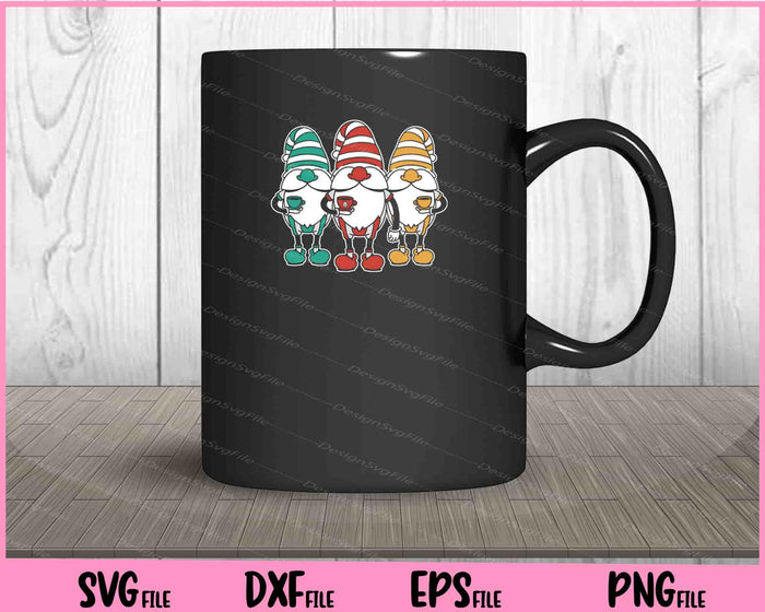 Christmas Gnomes Drinking Tea Svg Cutting Printable Files  - Premium Cutting Files in SVG, PNG & EPS Formats - Premium SVG Cutting Files for Crafts