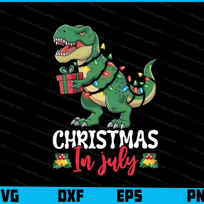 Christmas In July Dinosaur Svg Png Dxf Digital Cutting File  - Premium Cutting Files in SVG, PNG & EPS Formats - Premium SVG Cutting Files for Crafts