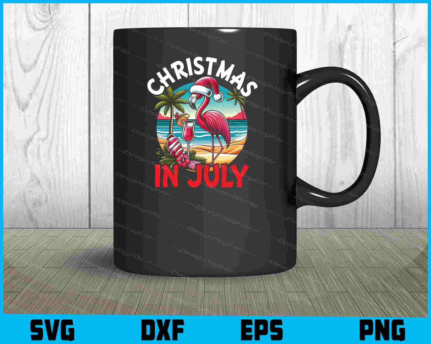 Christmas In July Flamingo Funny Svg Png Design Cut Files  - Premium Cutting Files in SVG, PNG & EPS Formats - Premium SVG Cutting Files for Crafts