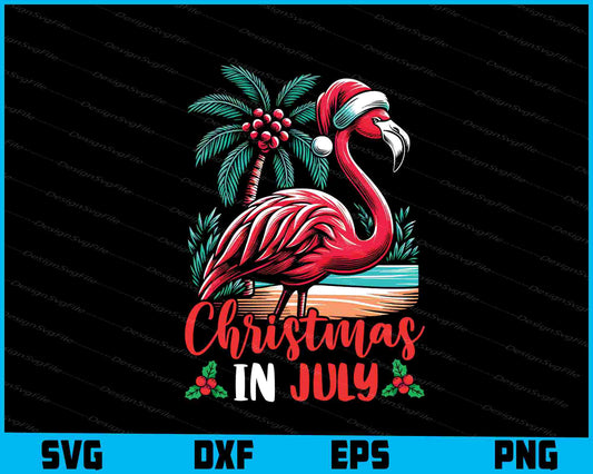 Christmas In July Flamingo Funny Svg Png Dxf Digital Cutting File  - Premium Cutting Files in SVG, PNG & EPS Formats - Premium SVG Cutting Files for Crafts