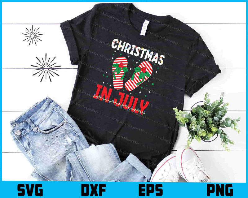 Christmas In July Flip Flop SVG PNG Digital Printable File  - Premium Cutting Files in SVG, PNG & EPS Formats - Premium SVG Cutting Files for Crafts