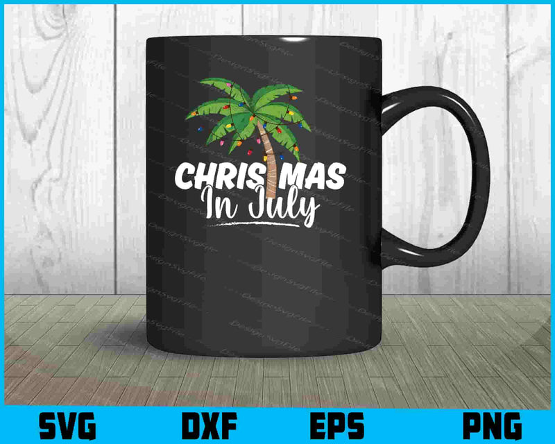 Christmas In July Palm Tree SVG PNG Sublimation File  - Premium Cutting Files in SVG, PNG & EPS Formats - Premium SVG Cutting Files for Crafts