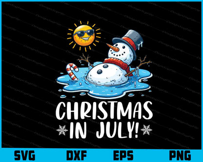 Christmas in July Penguin SVG PNG Design Printable File  - Premium Cutting Files in SVG, PNG & EPS Formats - Premium SVG Cutting Files for Crafts