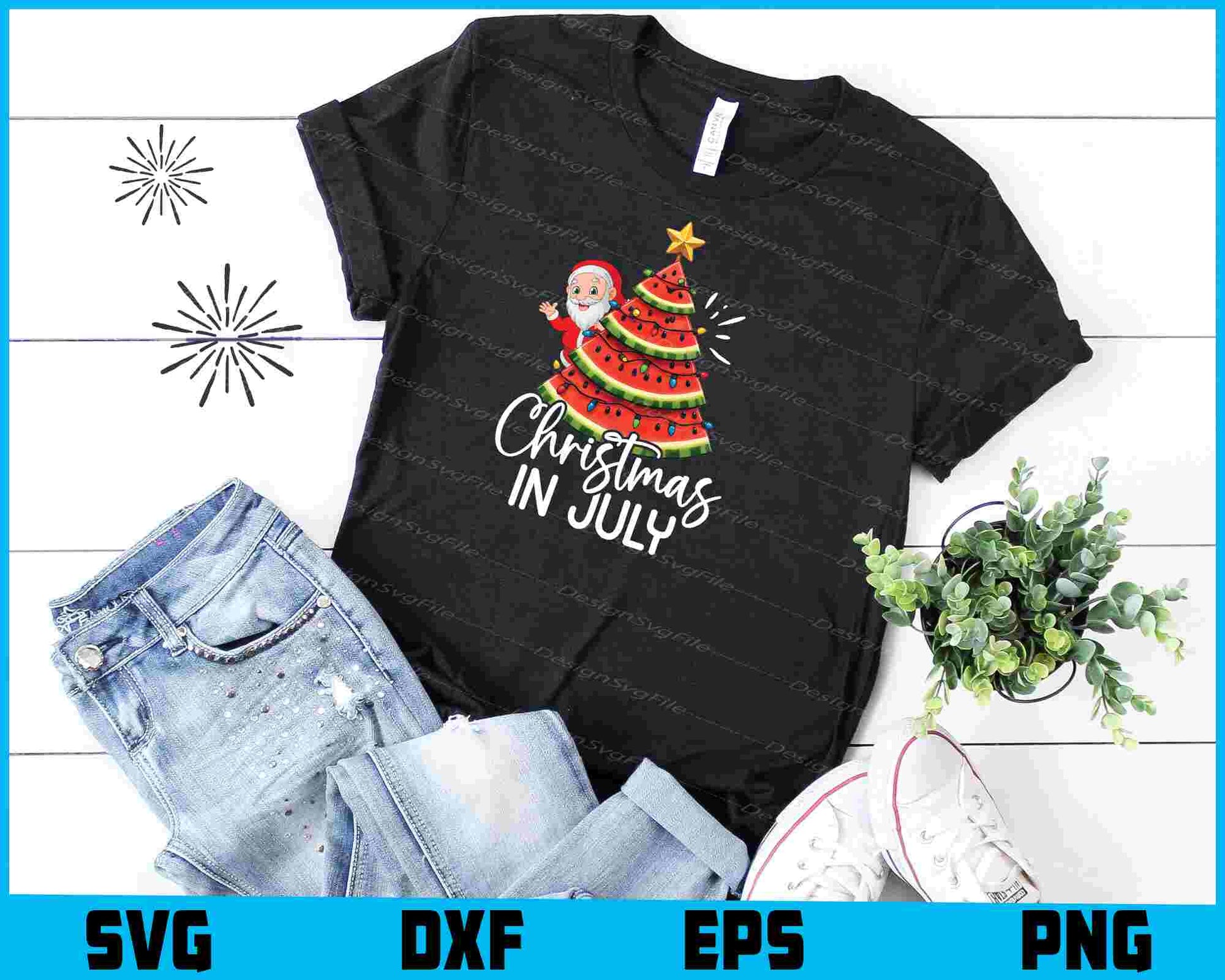 Christmas In July Watermelon Svg Dxf Png Design File  - Premium Cutting Files in SVG, PNG & EPS Formats - Premium SVG Cutting Files for Crafts