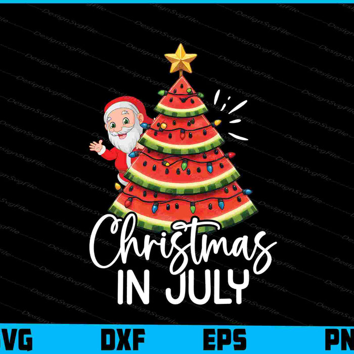Christmas In July Watermelon Svg Dxf Png Design File  - Premium Cutting Files in SVG, PNG & EPS Formats - Premium SVG Cutting Files for Crafts
