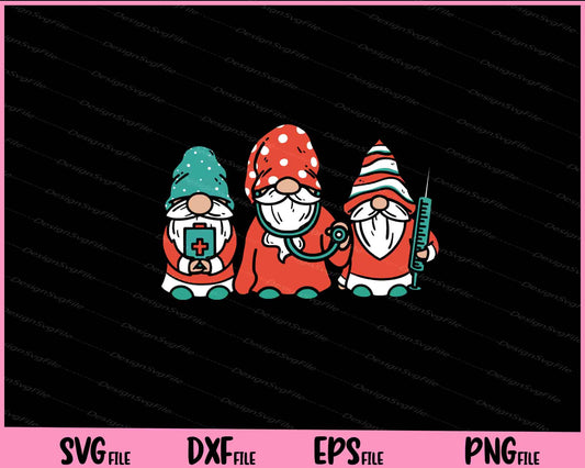 Christmas Nurse Gnomes Svg Cutting Printable Files  - Premium Cutting Files in SVG, PNG & EPS Formats - Premium SVG Cutting Files for Crafts